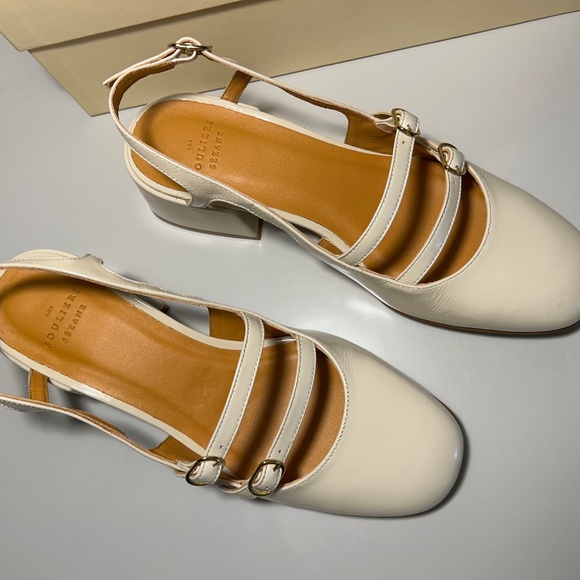 NEW Womens Sezane Paula Babies White Lacquer Shoes size US 6 FR 37 - Picture 4 of 16